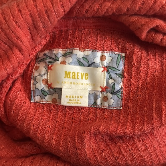 Maeve Sweater Women Medium Cowl Peplum Orange Lightweight Anthropologie Cruise - Picture 6 of 8